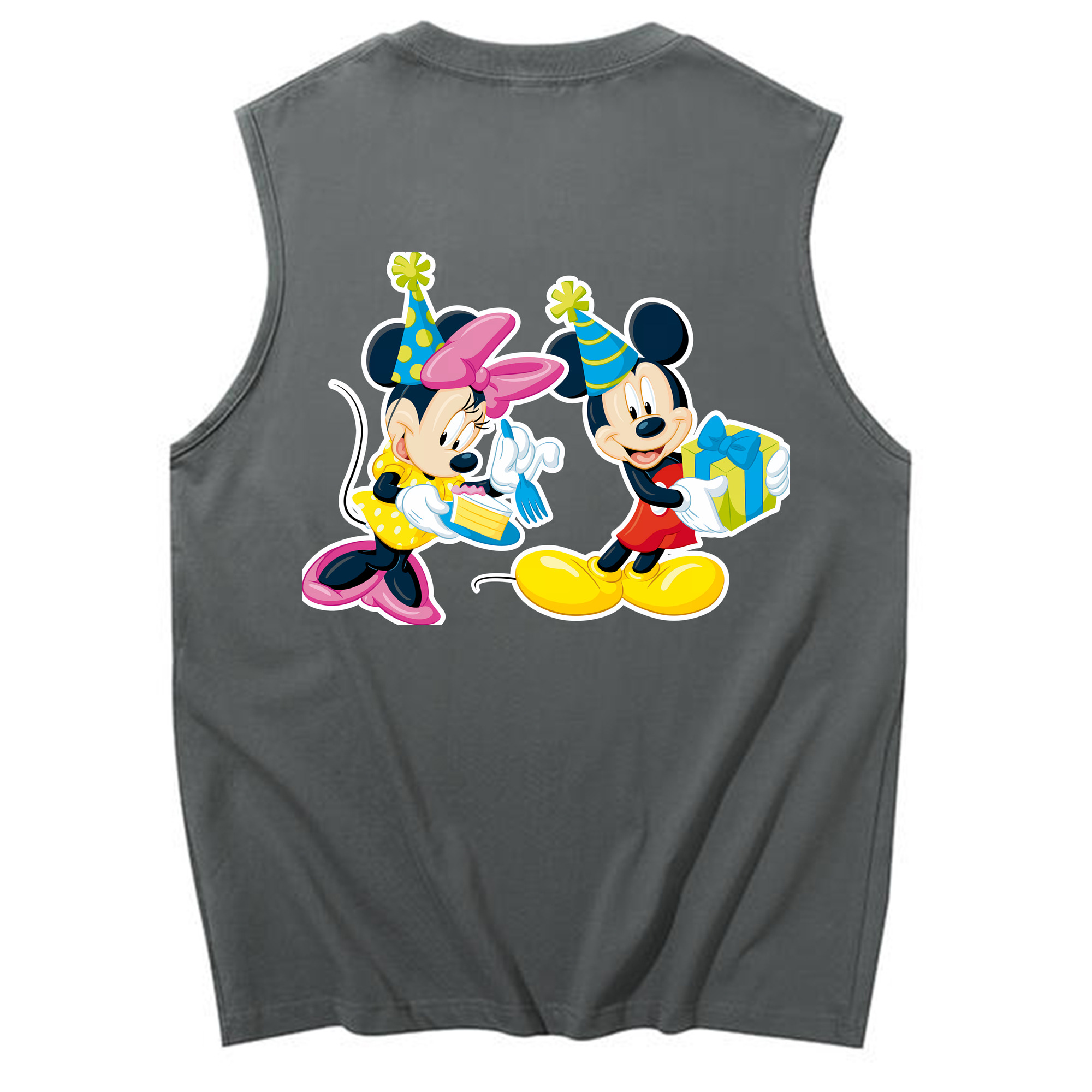 ミッキーマウス Mickey Mouse コットン100％タンクトップ（背面プリント）
